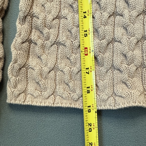 JCrew Sweater‎ Womens Medium Blush Cable Knit Crewneck Textured Cotton Pullover - Picture 5 of 12